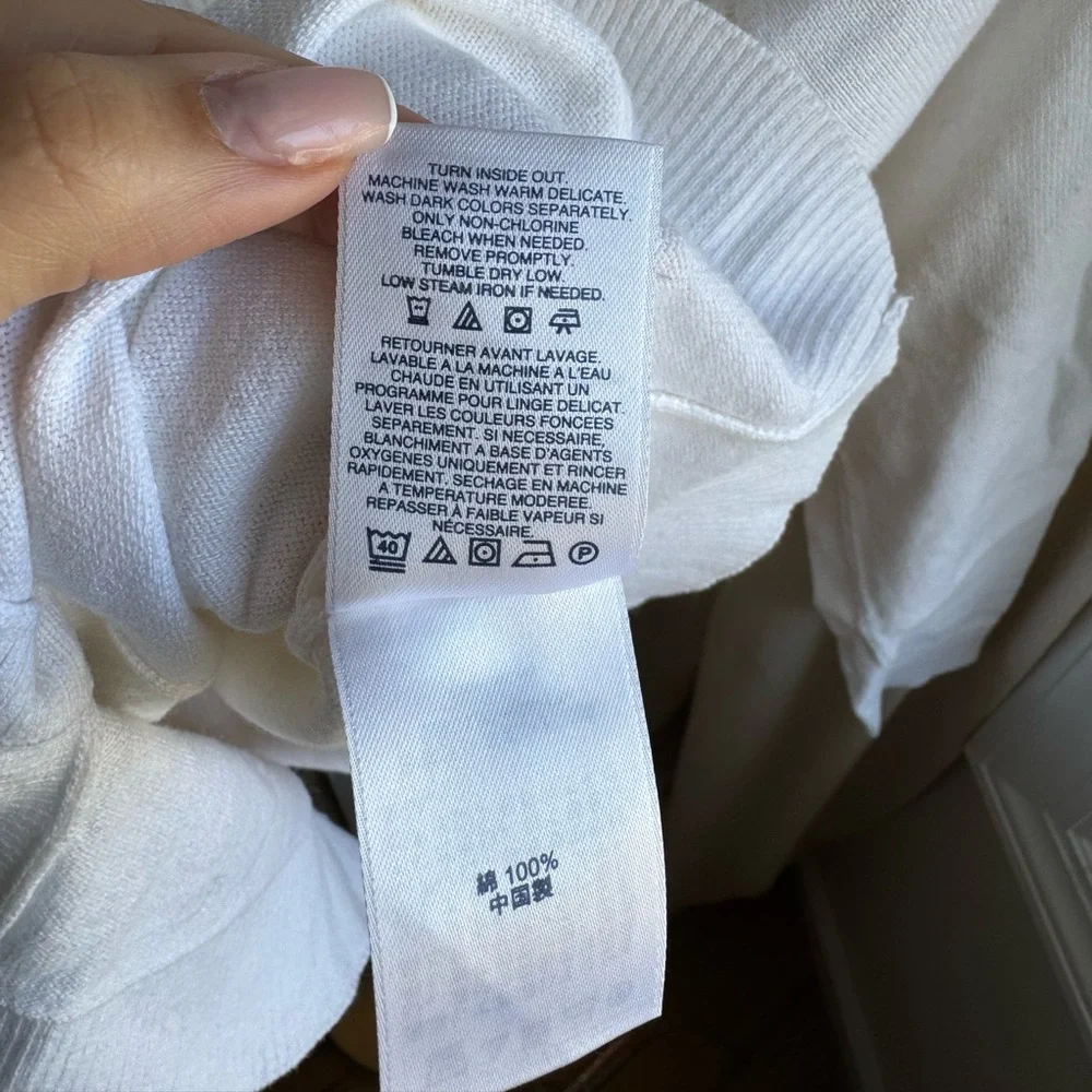 Lands' End White Button-Up Cardigan - Picture 6 of 6